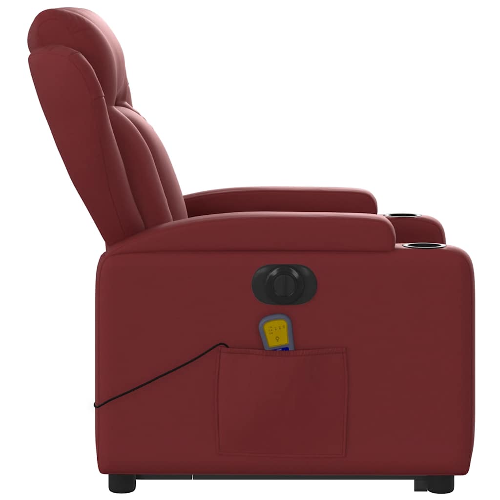 Sta-op-massagestoel elektrisch kunstleer wijnrood is nu te koop bij PeponiXL, paradijselijk wonen!