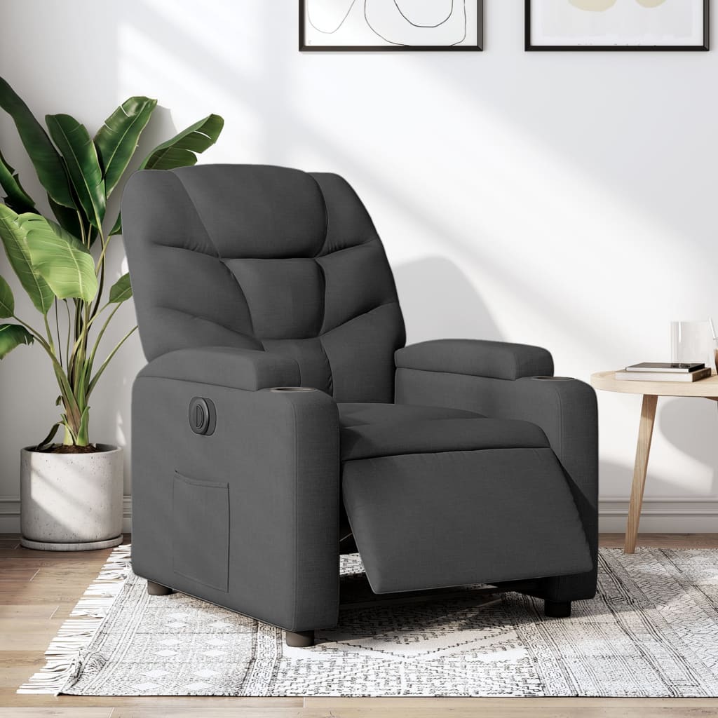 Fauteuil verstelbaar elektrisch stof zwart is nu te koop bij PeponiXL, paradijselijk wonen!