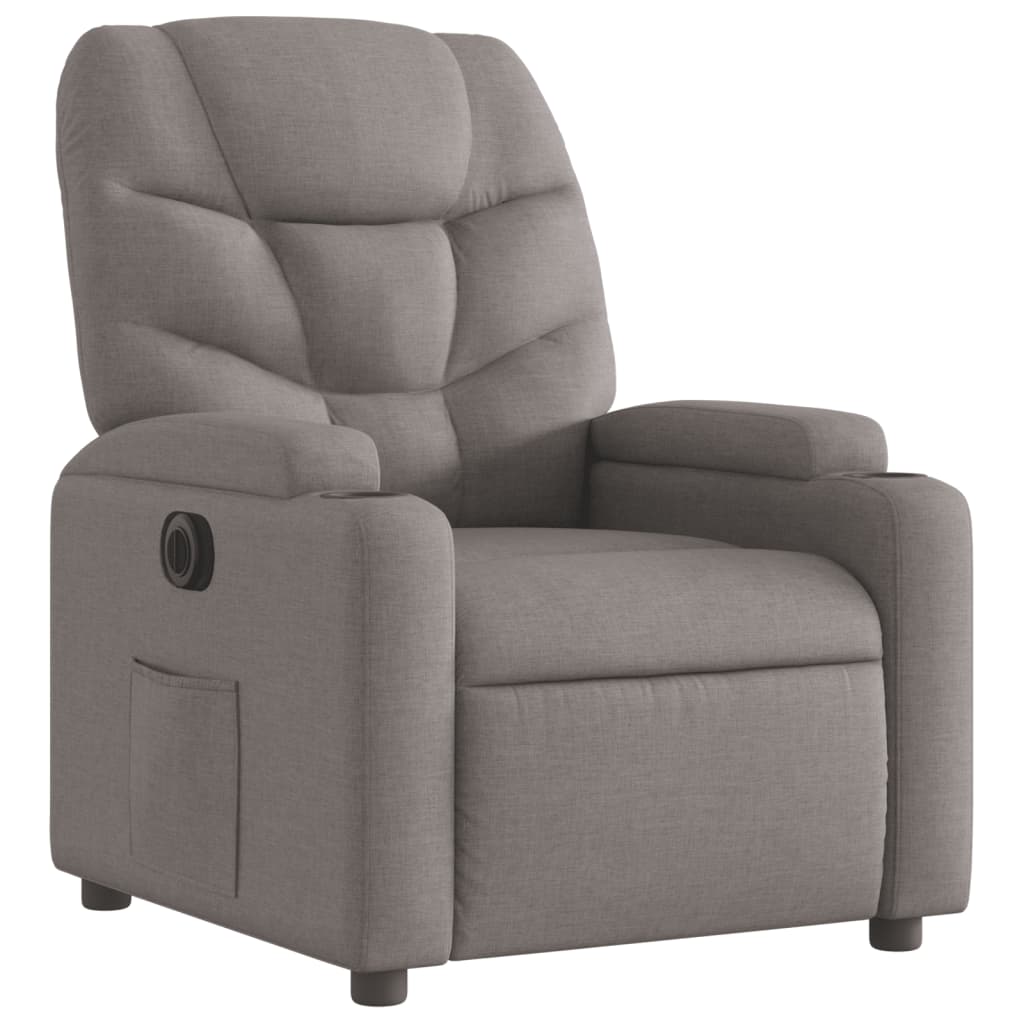 Fauteuil verstelbaar elektrisch stof taupe is nu te koop bij PeponiXL, paradijselijk wonen!