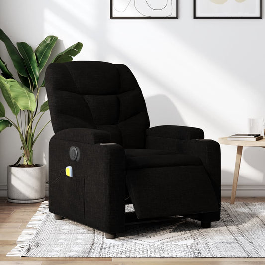 Massagestoel elektrisch verstelbaar stof zwart is nu te koop bij PeponiXL, paradijselijk wonen!