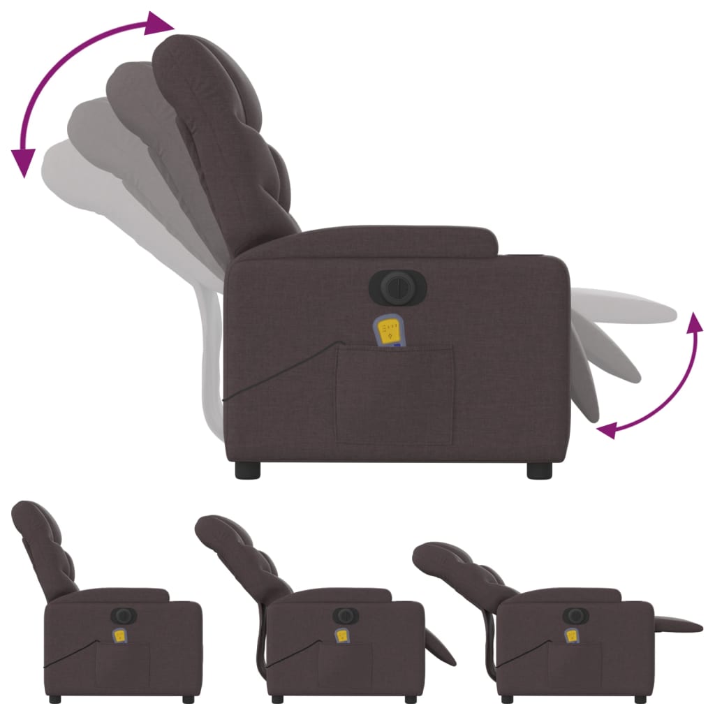 Massagestoel elektrisch verstelbaar stof donkerbruin is nu te koop bij PeponiXL, paradijselijk wonen!