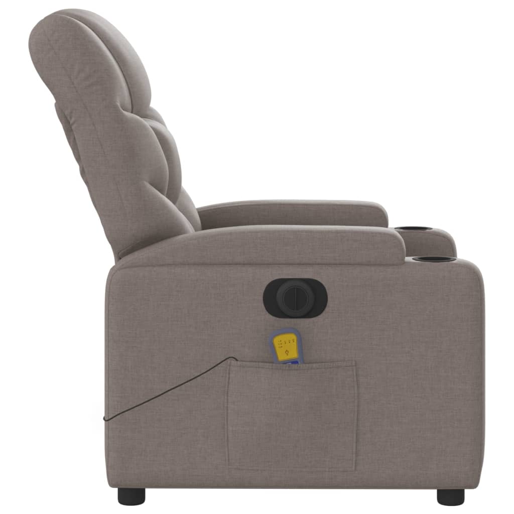 Massagestoel elektrisch verstelbaar stof taupe is nu te koop bij PeponiXL, paradijselijk wonen!
