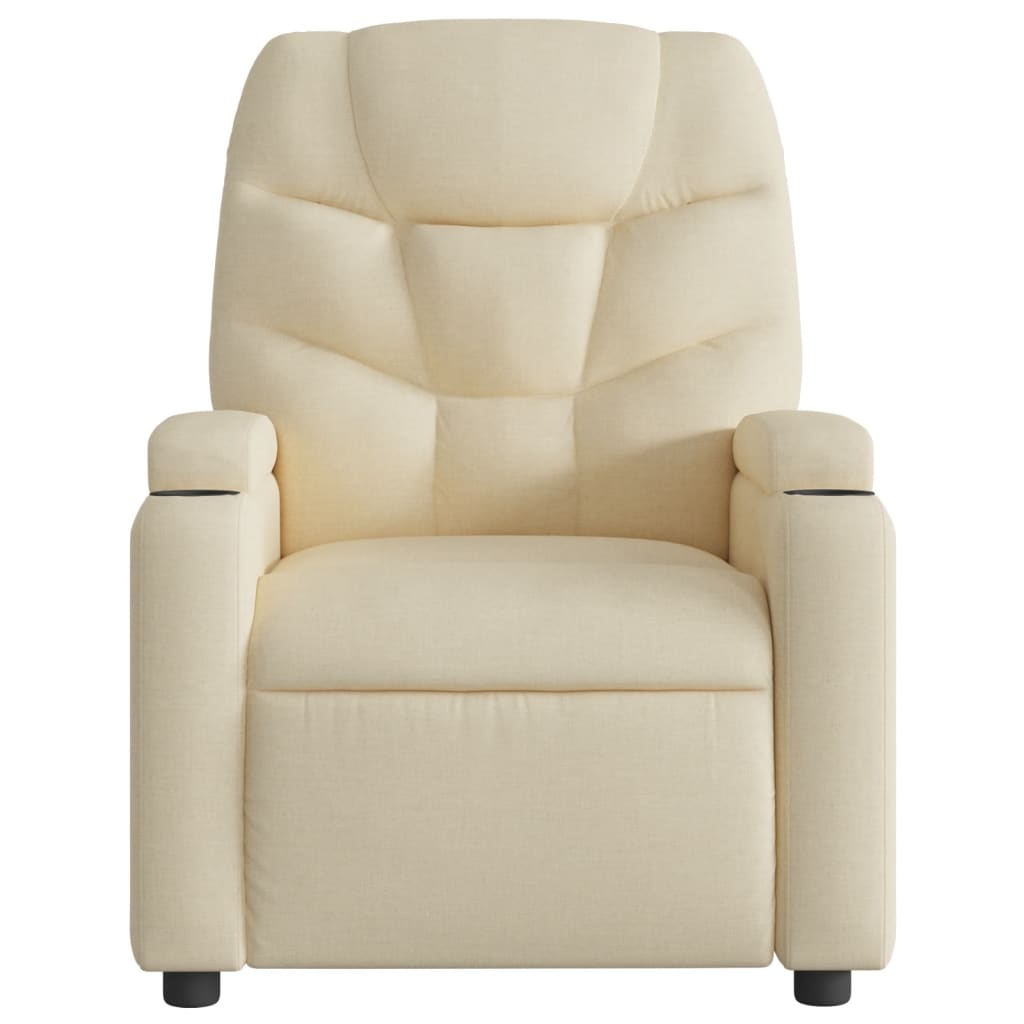 Massagestoel elektrisch verstelbaar stof crèmekleurig is nu te koop bij PeponiXL, paradijselijk wonen!