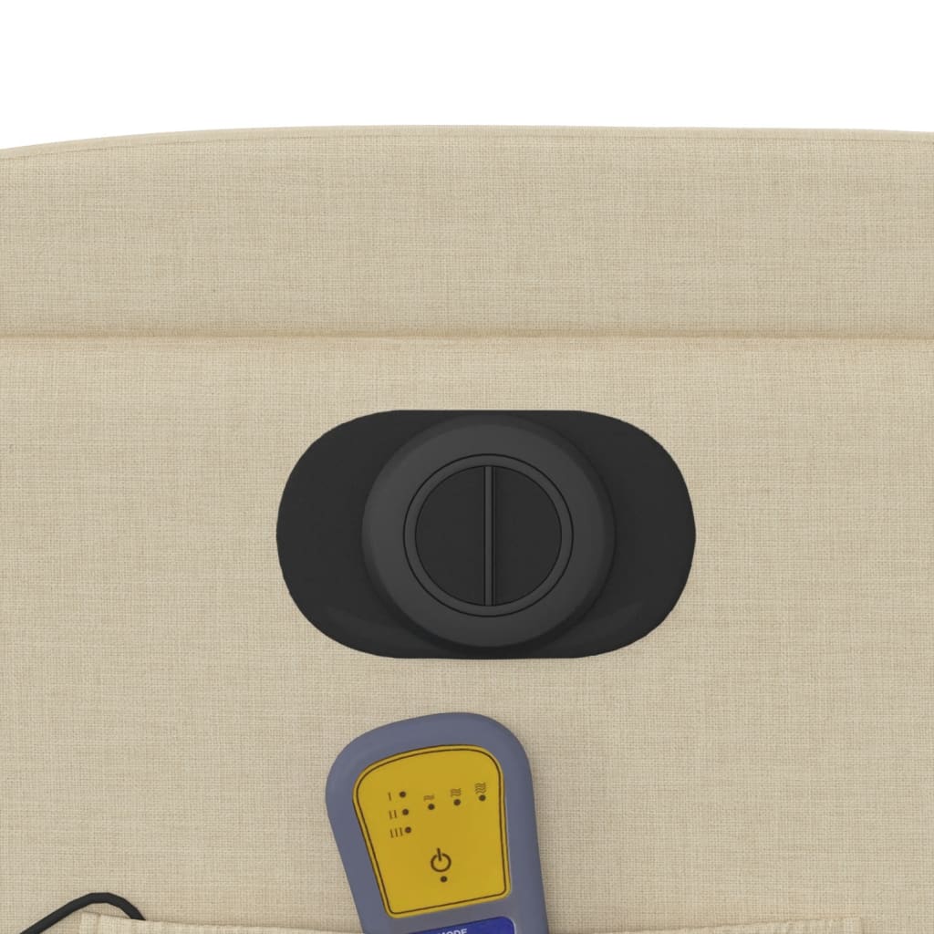 Massagestoel elektrisch verstelbaar stof crèmekleurig is nu te koop bij PeponiXL, paradijselijk wonen!