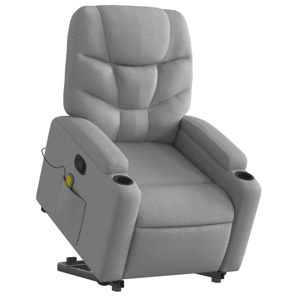 Sta-op-massagestoel verstelbaar stof lichtgrijs is nu te koop bij PeponiXL, paradijselijk wonen!