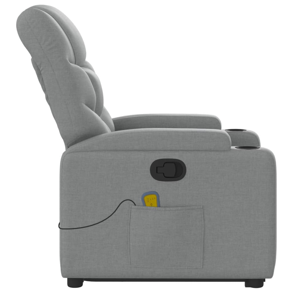 Sta-op-massagestoel verstelbaar stof lichtgrijs is nu te koop bij PeponiXL, paradijselijk wonen!
