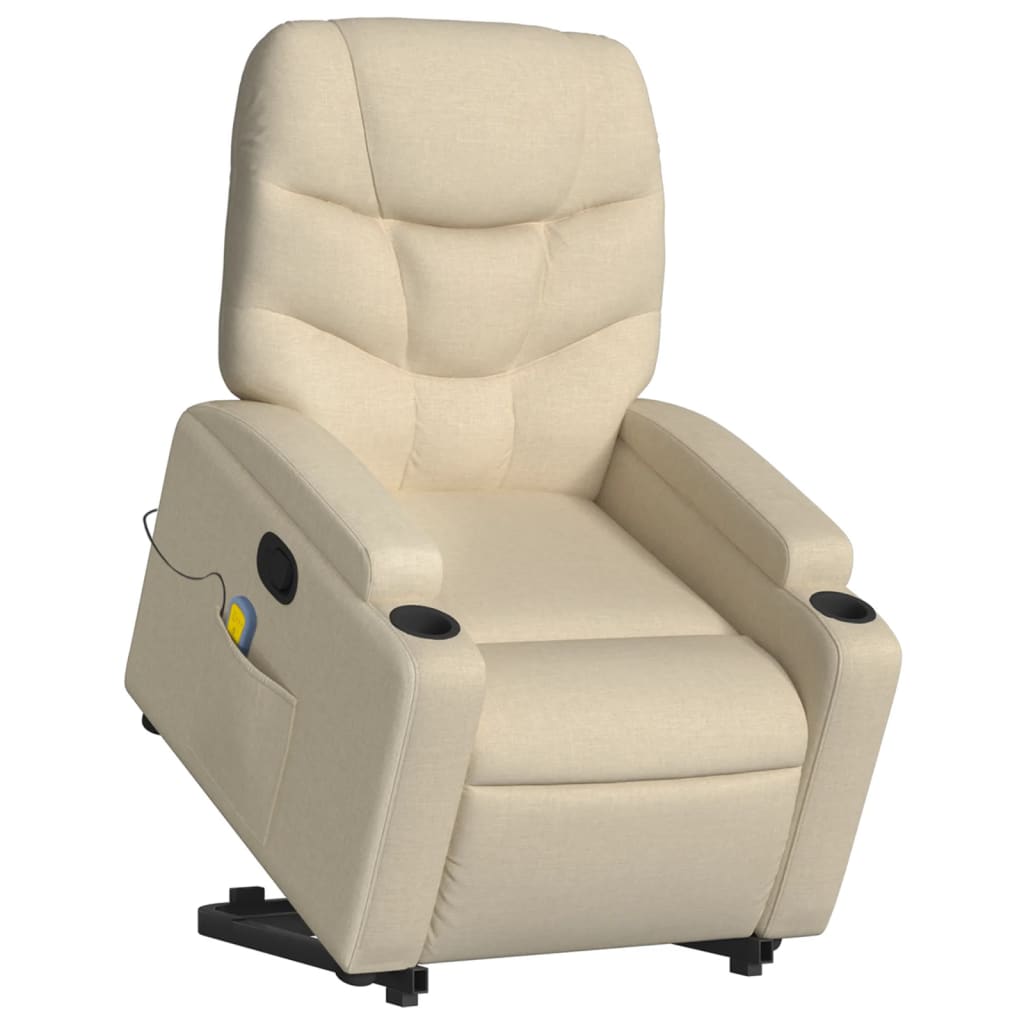 Sta-op-massagestoel verstelbaar stof crèmekleurig is nu te koop bij PeponiXL, paradijselijk wonen!
