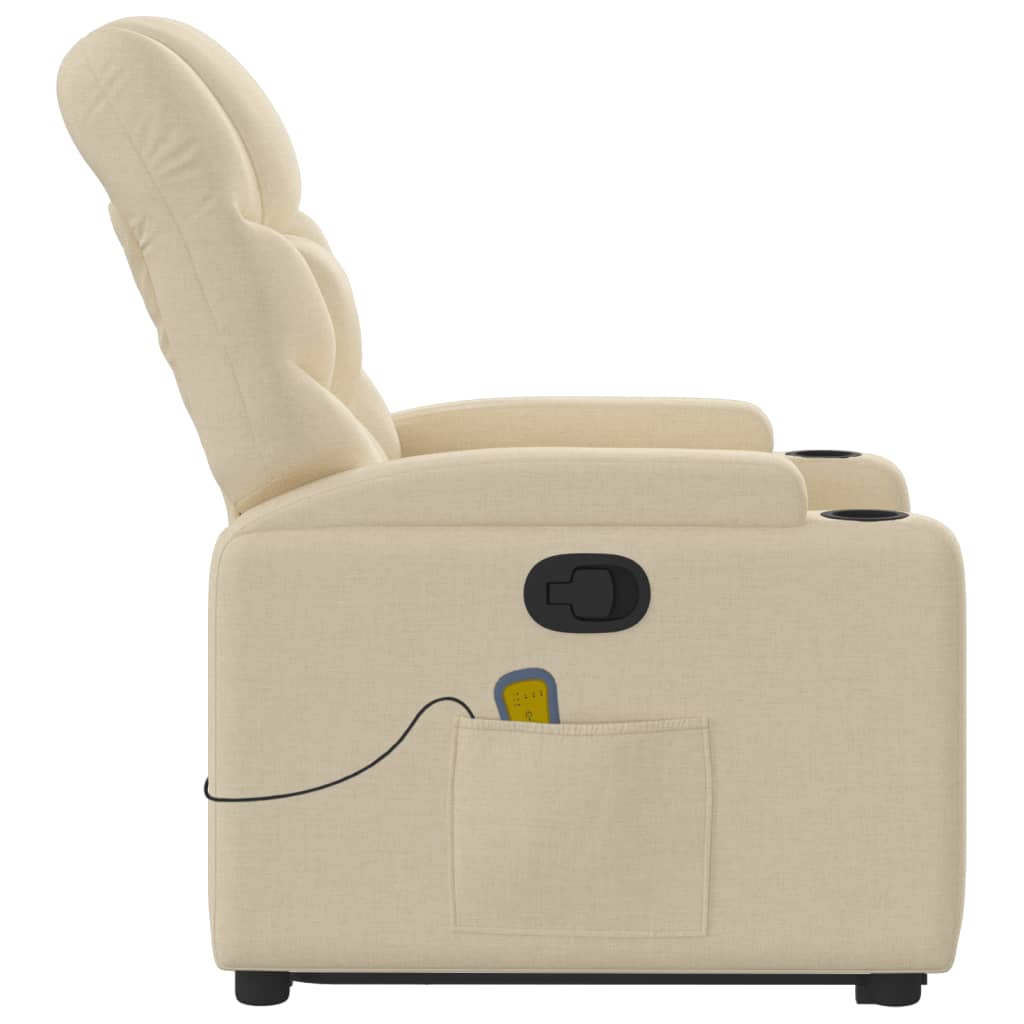 Sta-op-massagestoel verstelbaar stof crèmekleurig is nu te koop bij PeponiXL, paradijselijk wonen!