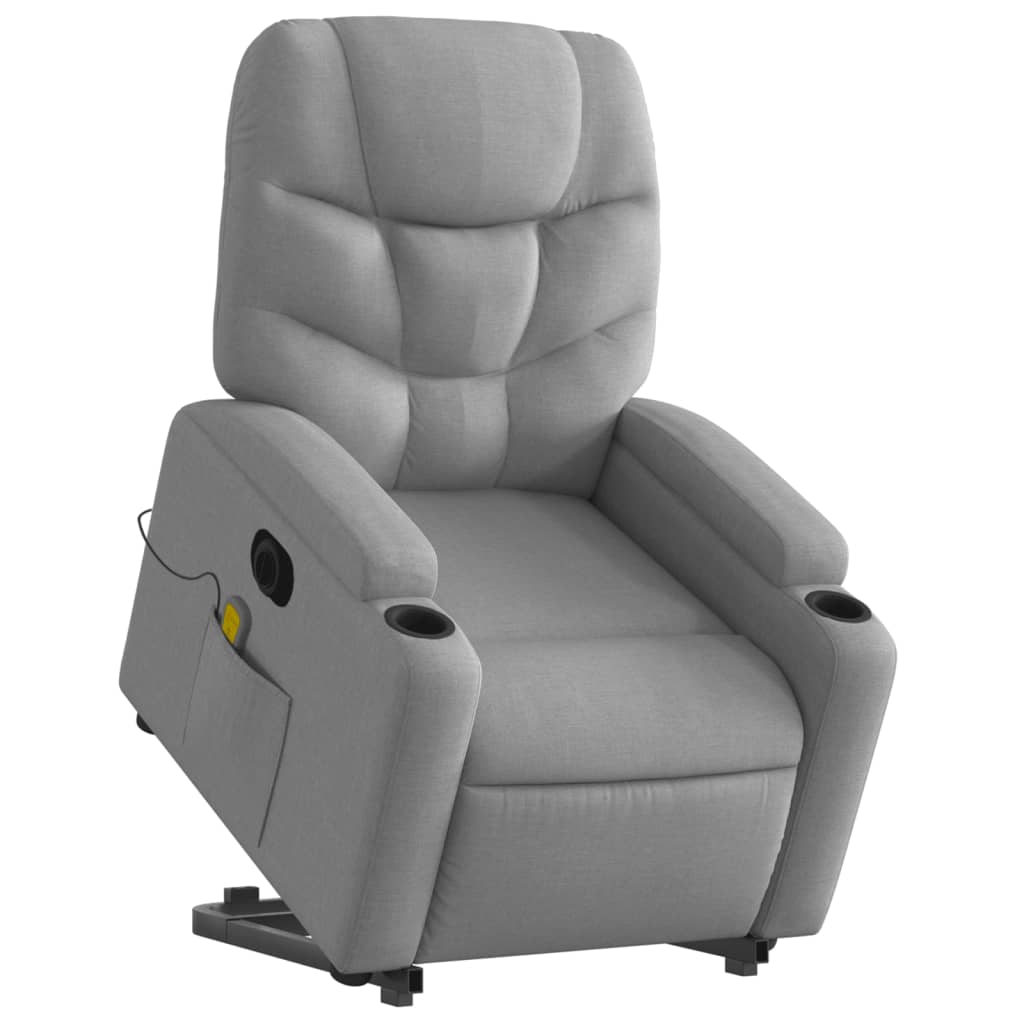 Sta-op-massagestoel elektrisch verstelbaar stof lichtgrijs is nu te koop bij PeponiXL, paradijselijk wonen!