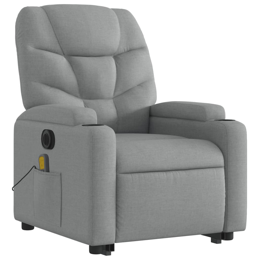 Sta-op-massagestoel elektrisch verstelbaar stof lichtgrijs is nu te koop bij PeponiXL, paradijselijk wonen!
