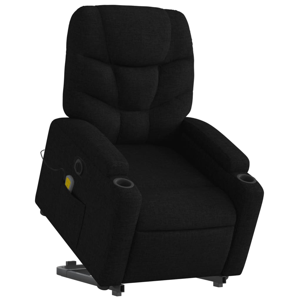 Sta-op-massagestoel elektrisch verstelbaar stof zwart is nu te koop bij PeponiXL, paradijselijk wonen!