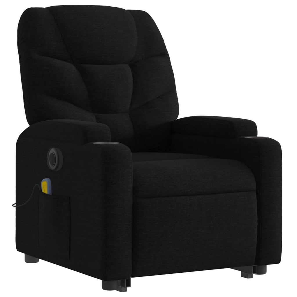 Sta-op-massagestoel elektrisch verstelbaar stof zwart is nu te koop bij PeponiXL, paradijselijk wonen!