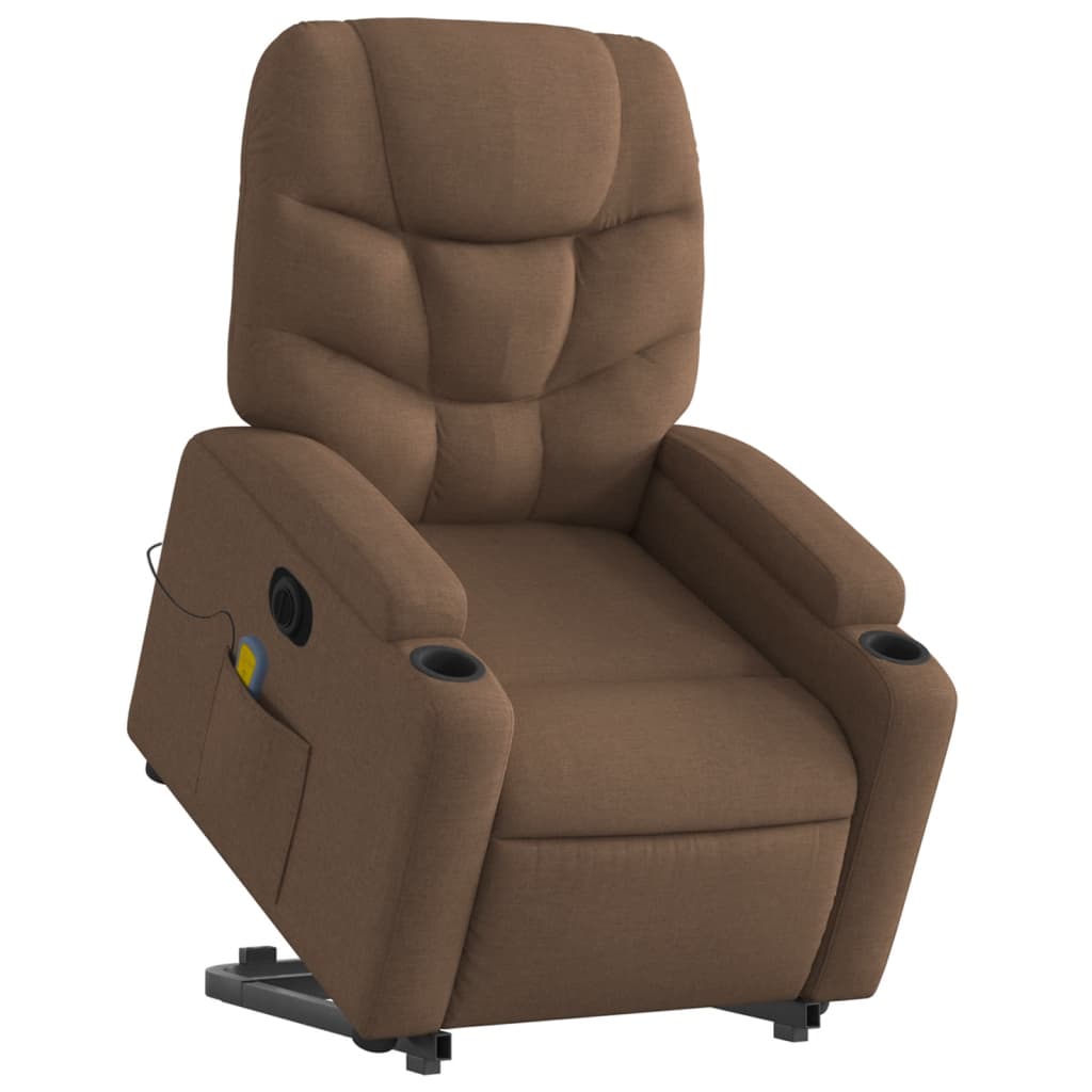 Sta-op-massagestoel elektrisch verstelbaar stof bruin is nu te koop bij PeponiXL, paradijselijk wonen!