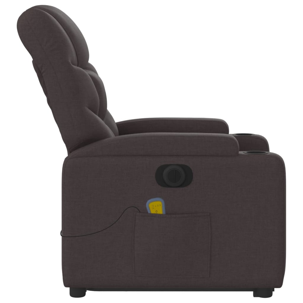 Sta-op-massagestoel elektrisch verstelbaar stof donkerbruin is nu te koop bij PeponiXL, paradijselijk wonen!