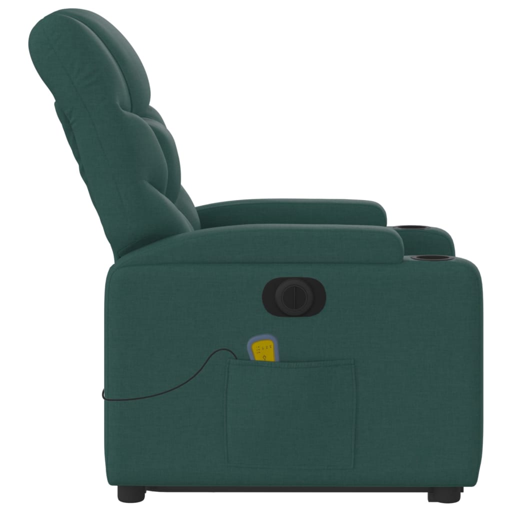 Sta-op-massagestoel elektrisch verstelbaar stof donkergroen is nu te koop bij PeponiXL, paradijselijk wonen!