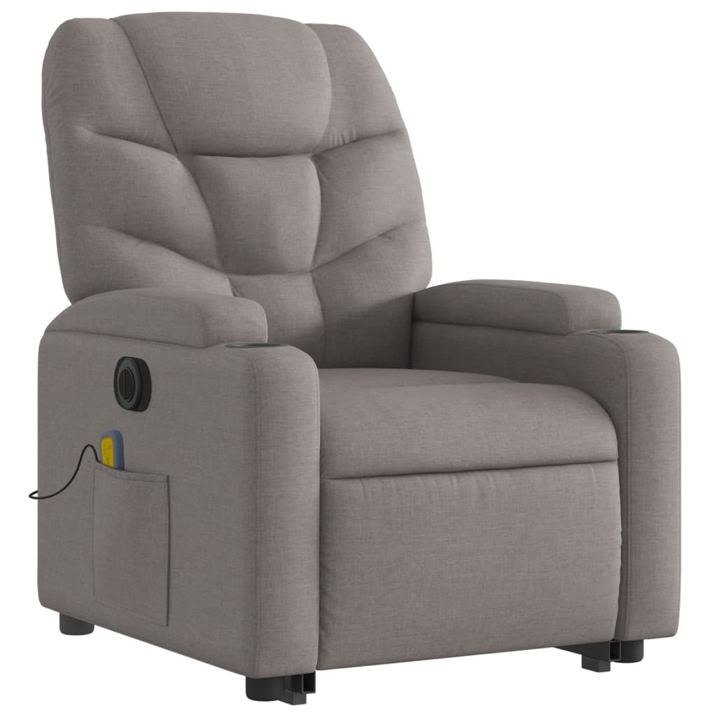 Sta-op-massagestoel elektrisch verstelbaar stof taupe is nu te koop bij PeponiXL, paradijselijk wonen!
