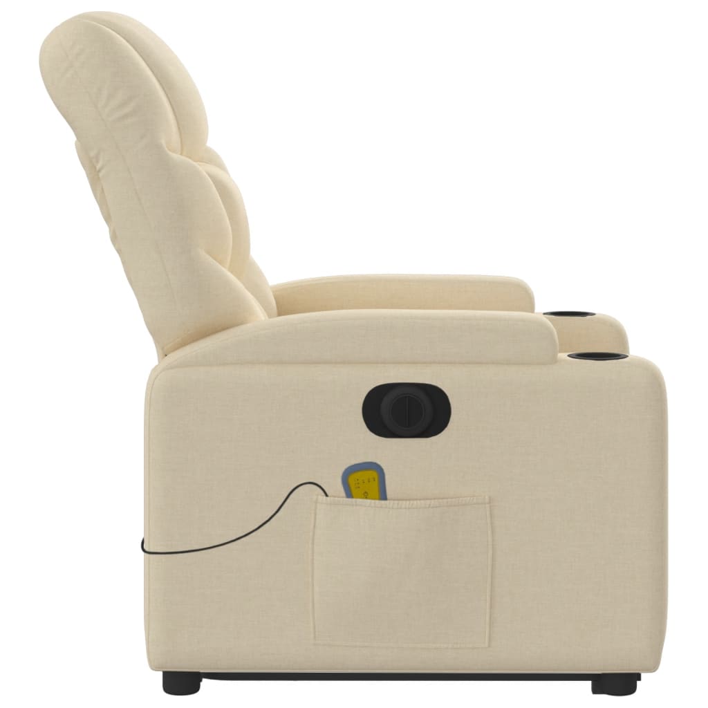 Sta-op-massagestoel elektrisch verstelbaar stof crèmekleurig is nu te koop bij PeponiXL, paradijselijk wonen!