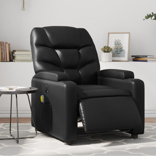 Massagestoel verstelbaar elektrisch kunstleer zwart is nu te koop bij PeponiXL, paradijselijk wonen!