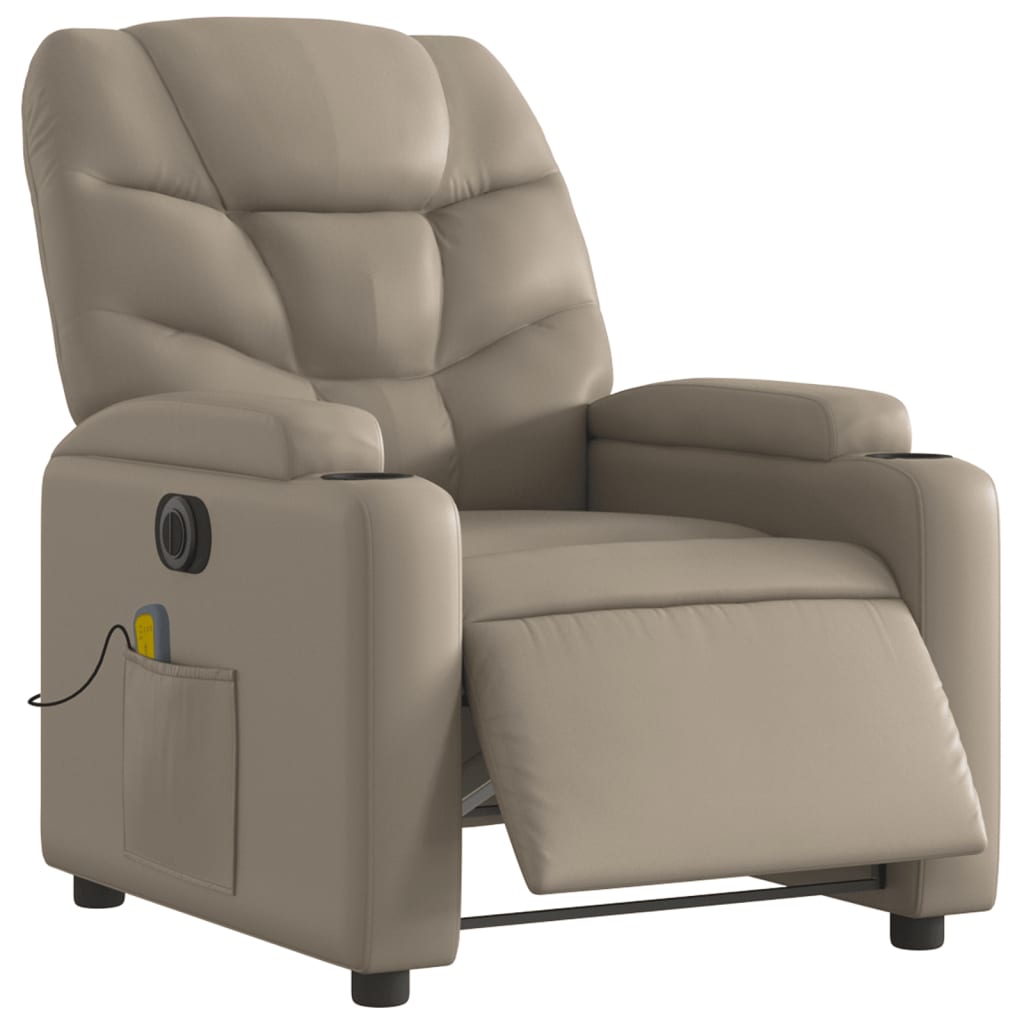 Massagestoel verstelbaar elektrisch kunstleer cappuccinokleurig is nu te koop bij PeponiXL, paradijselijk wonen!