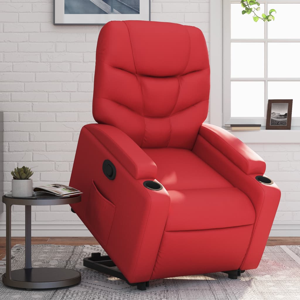Sta-op-stoel kunstleer rood is nu te koop bij PeponiXL, paradijselijk wonen!