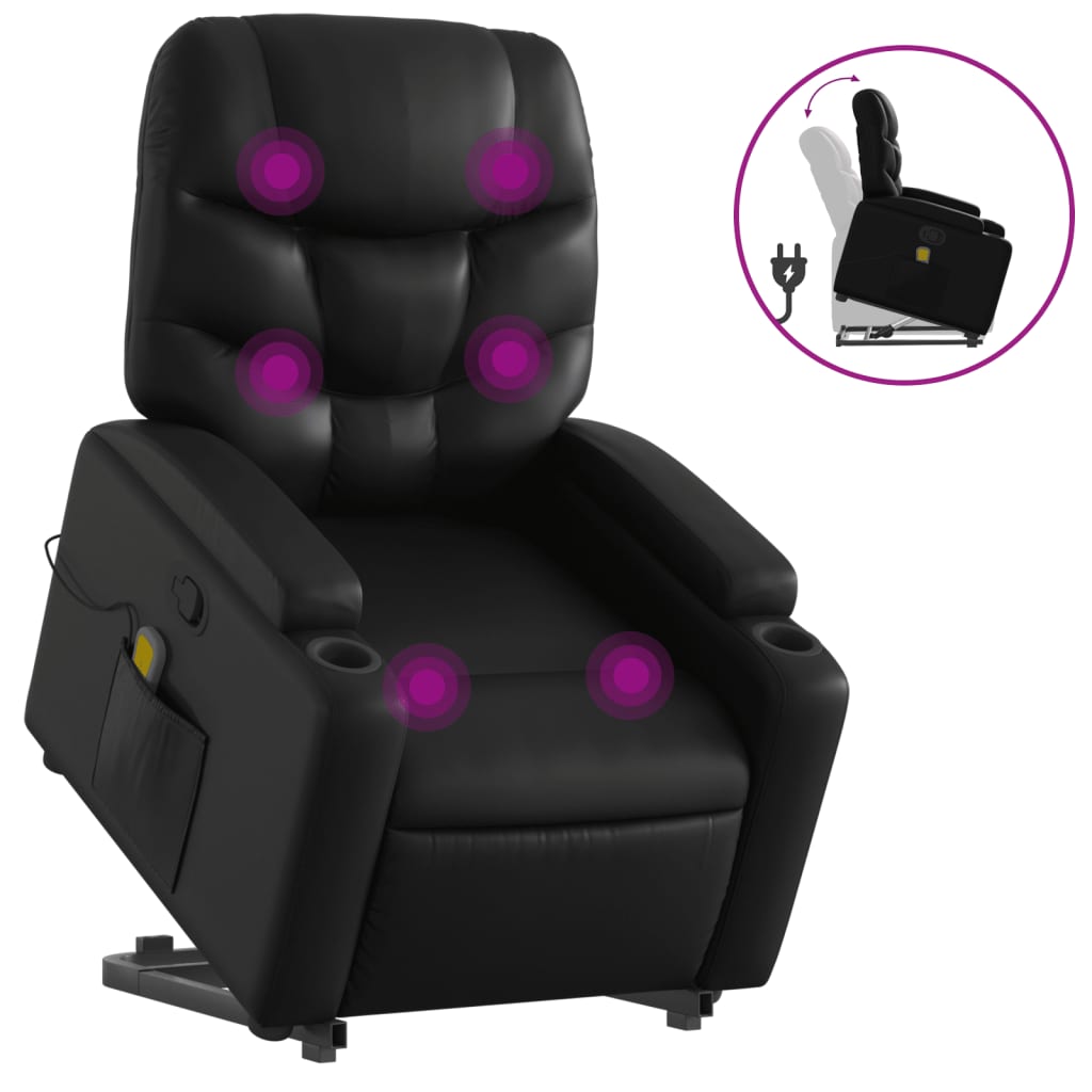 Sta-op-massagestoel verstelbaar kunstleer zwart is nu te koop bij PeponiXL, paradijselijk wonen!