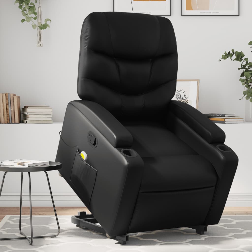 Sta-op-massagestoel verstelbaar kunstleer zwart is nu te koop bij PeponiXL, paradijselijk wonen!