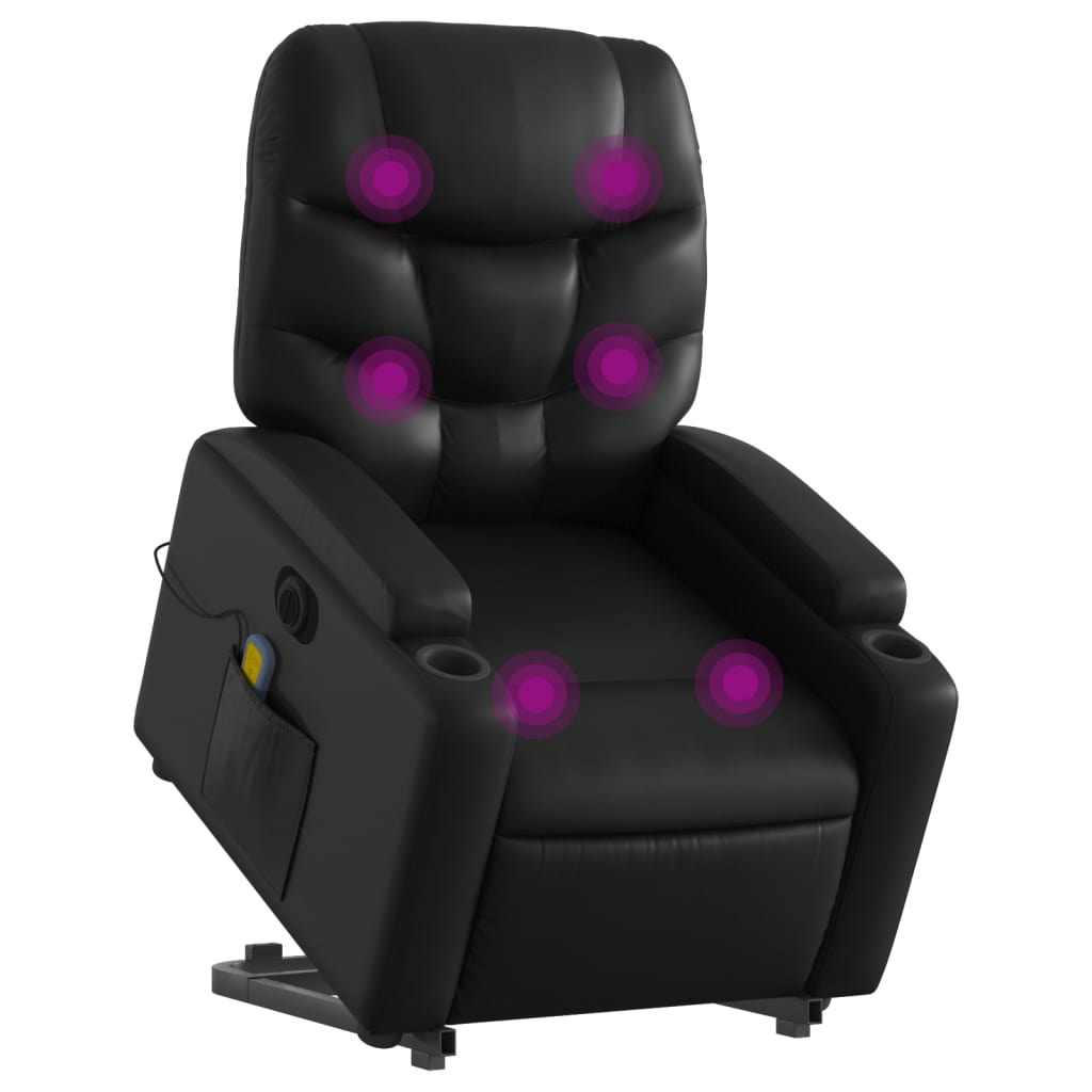 Sta-op-massagestoel elektrisch kunstleer zwart is nu te koop bij PeponiXL, paradijselijk wonen!