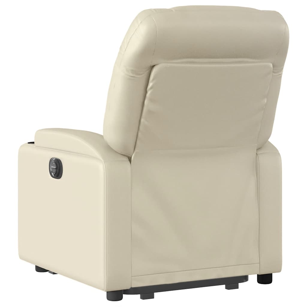 Sta-op-massagestoel elektrisch kunstleer crèmekleurig is nu te koop bij PeponiXL, paradijselijk wonen!