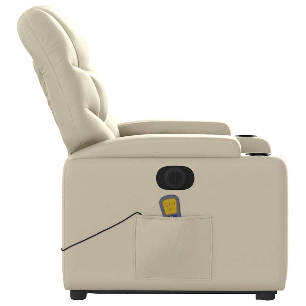 Sta-op-massagestoel elektrisch kunstleer crèmekleurig is nu te koop bij PeponiXL, paradijselijk wonen!