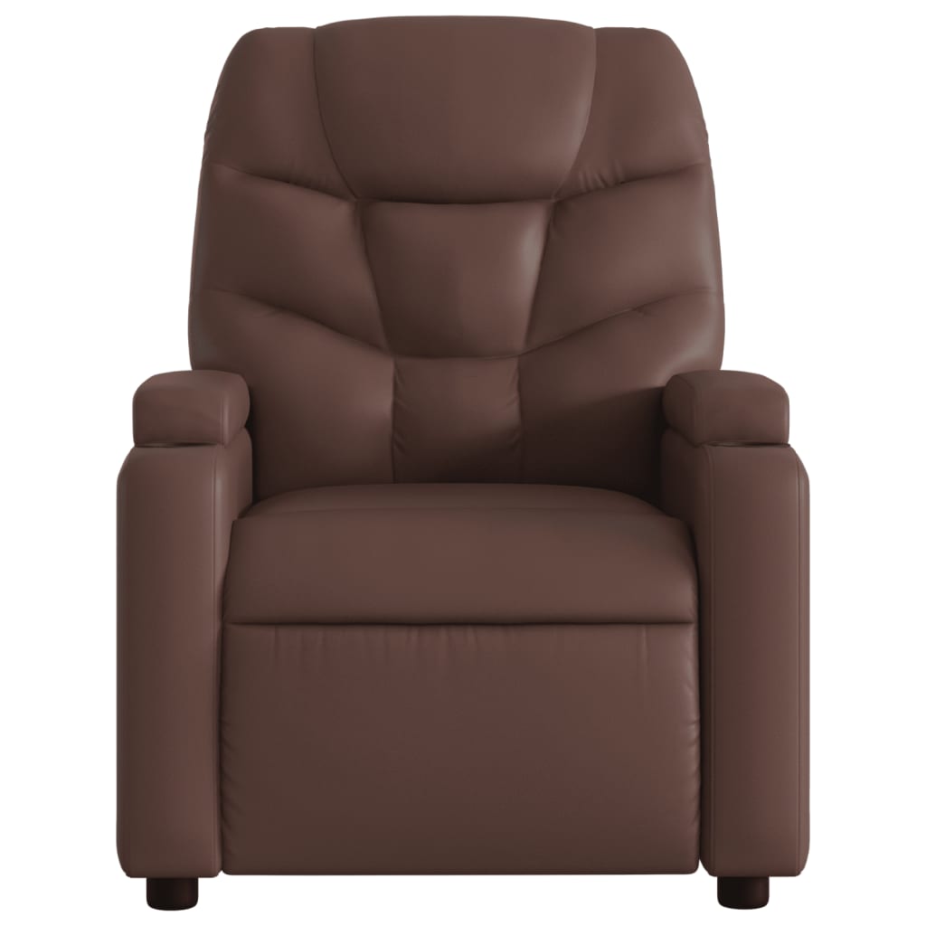 Sta-op-massagestoel elektrisch kunstleer bruin is nu te koop bij PeponiXL, paradijselijk wonen!