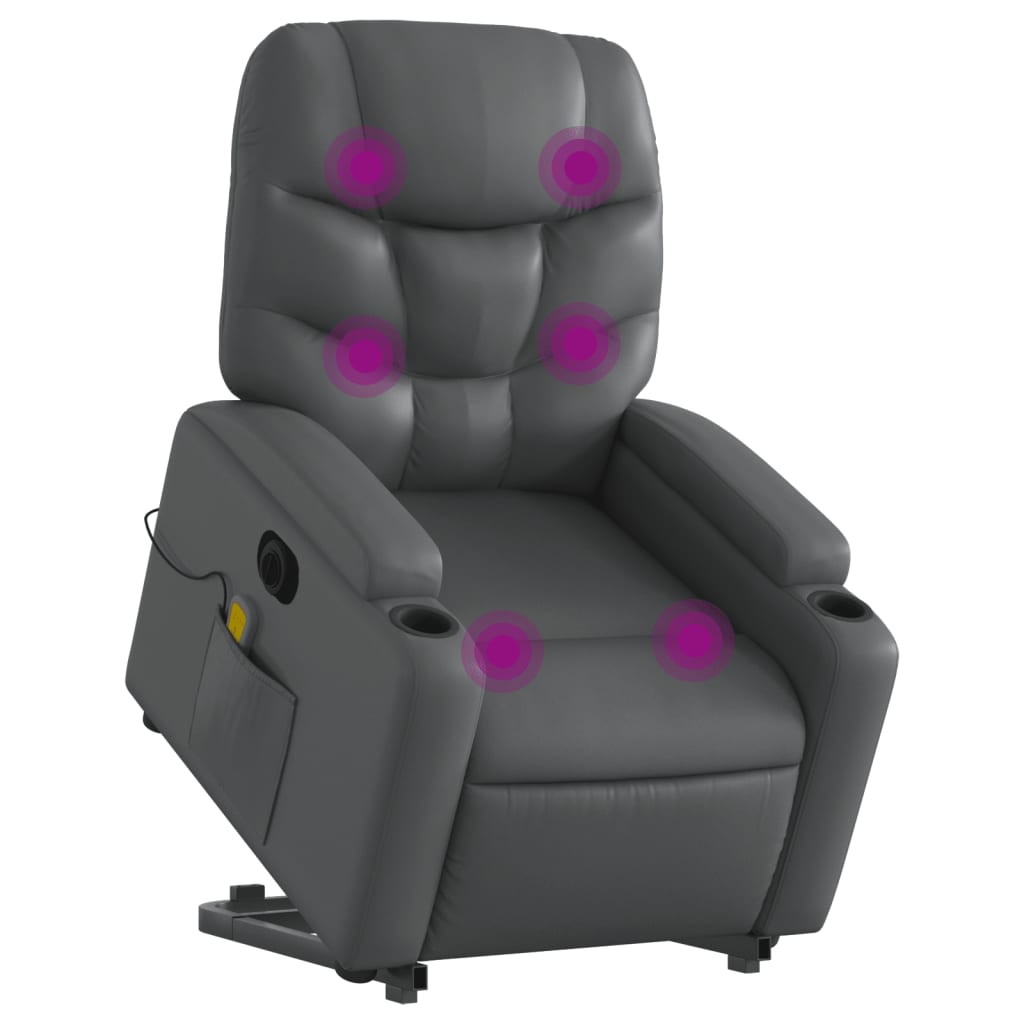 Sta-op-massagestoel elektrisch kunstleer grijs is nu te koop bij PeponiXL, paradijselijk wonen!
