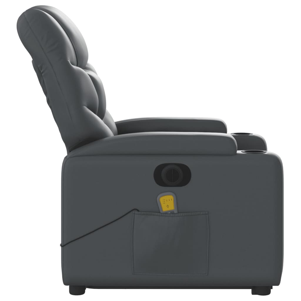 Sta-op-massagestoel elektrisch kunstleer grijs is nu te koop bij PeponiXL, paradijselijk wonen!