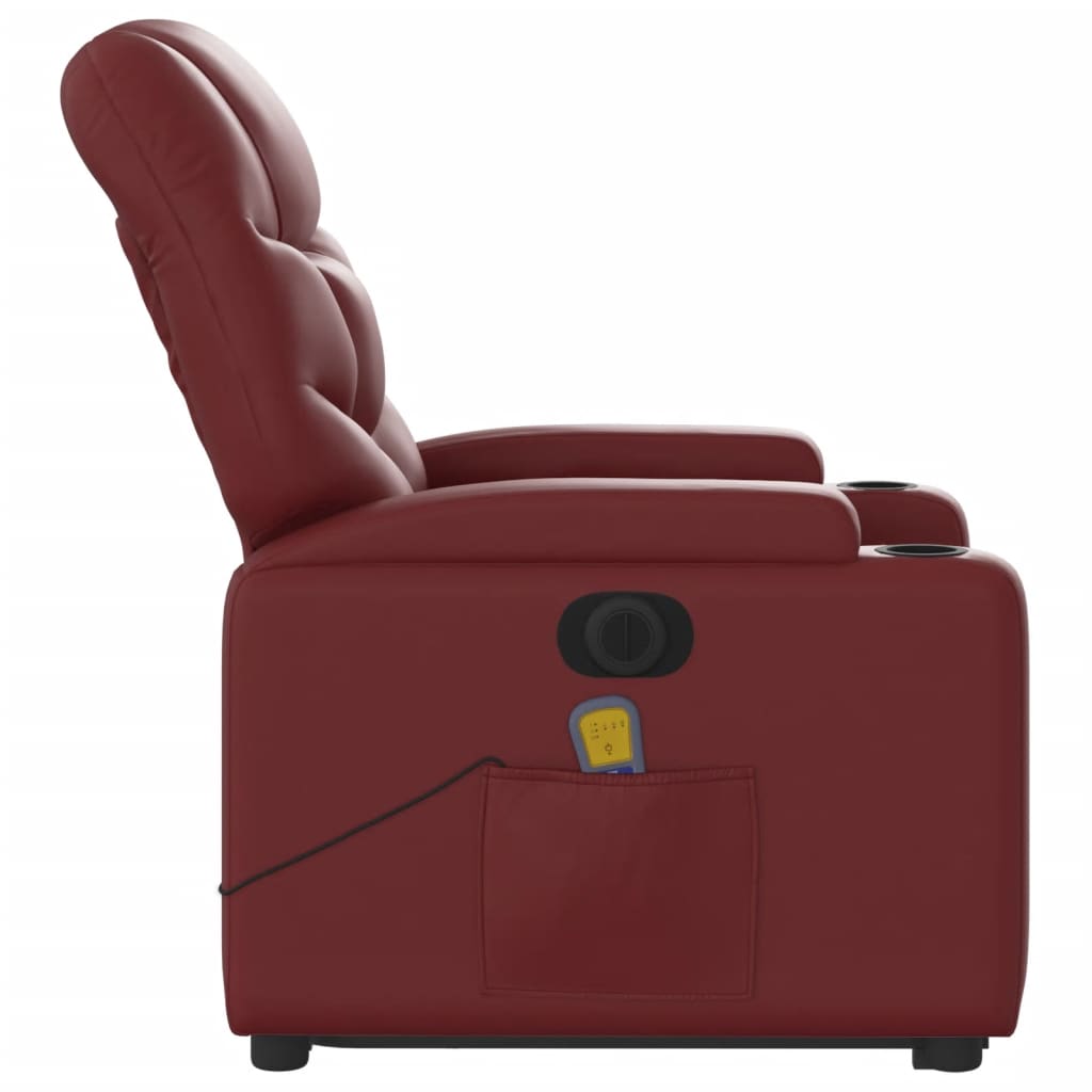 Sta-op-massagestoel elektrisch kunstleer wijnrood is nu te koop bij PeponiXL, paradijselijk wonen!