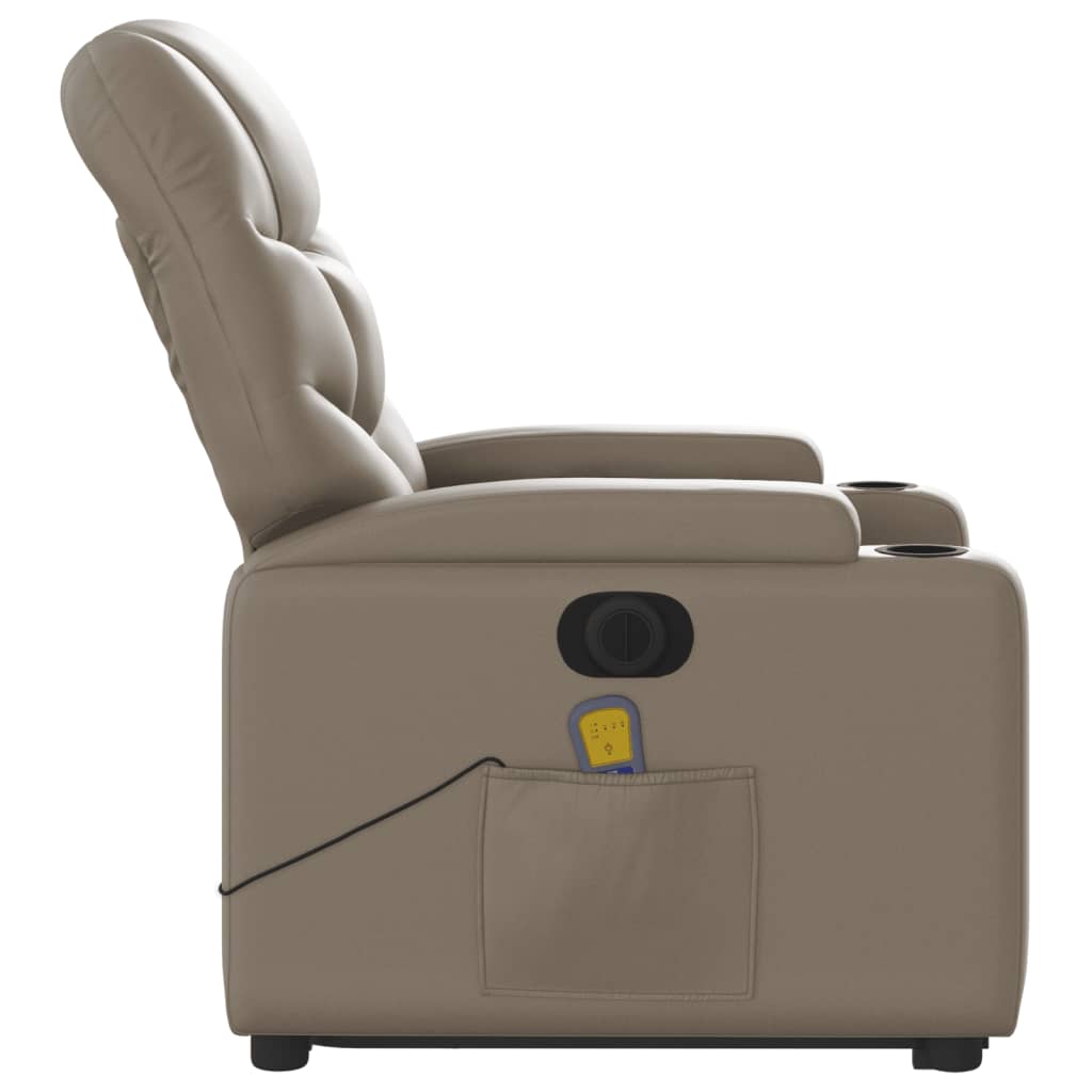 Sta-op-massagestoel elektrisch kunstleer cappuccinokleurig is nu te koop bij PeponiXL, paradijselijk wonen!