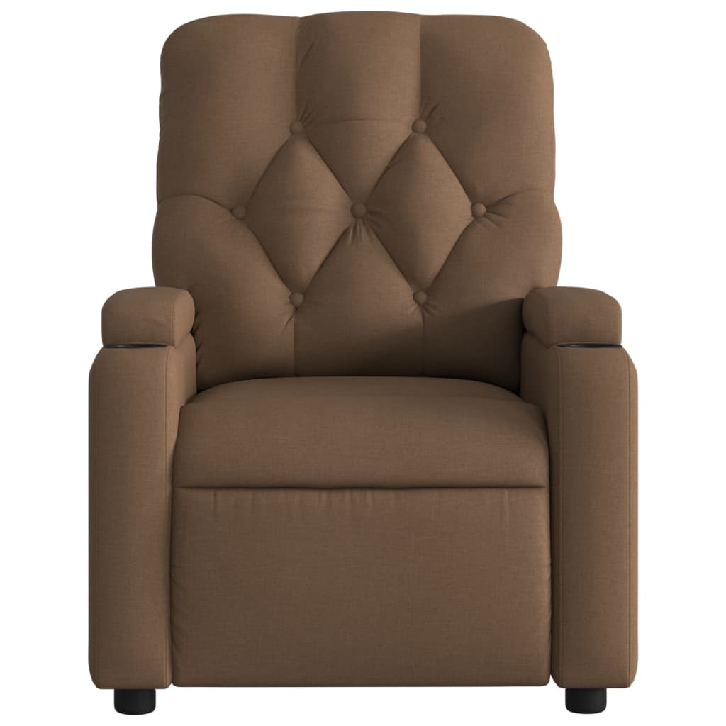 Fauteuil verstelbaar elektrisch stof bruin is nu te koop bij PeponiXL, paradijselijk wonen!