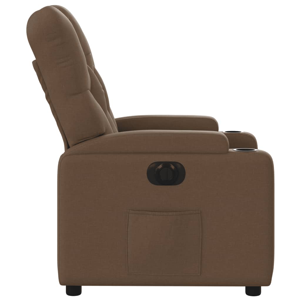 Fauteuil verstelbaar elektrisch stof bruin is nu te koop bij PeponiXL, paradijselijk wonen!