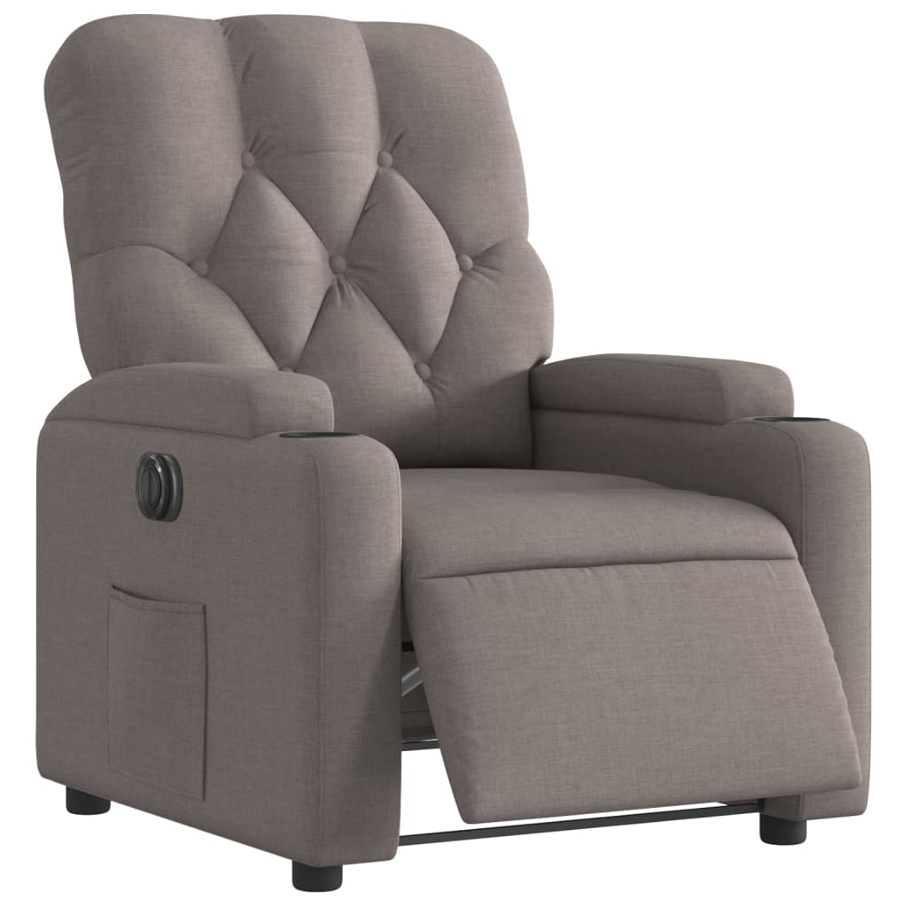 Fauteuil verstelbaar elektrisch stof taupe is nu te koop bij PeponiXL, paradijselijk wonen!