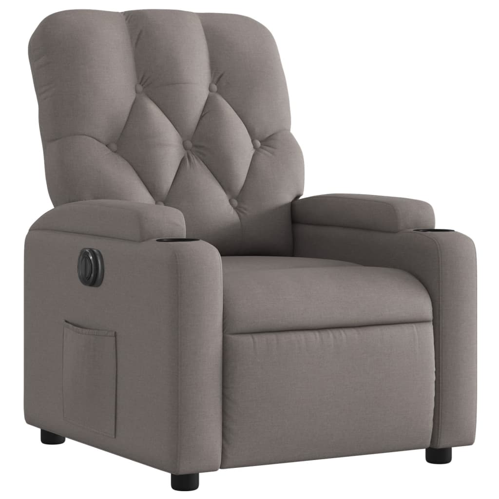 Fauteuil verstelbaar elektrisch stof taupe is nu te koop bij PeponiXL, paradijselijk wonen!