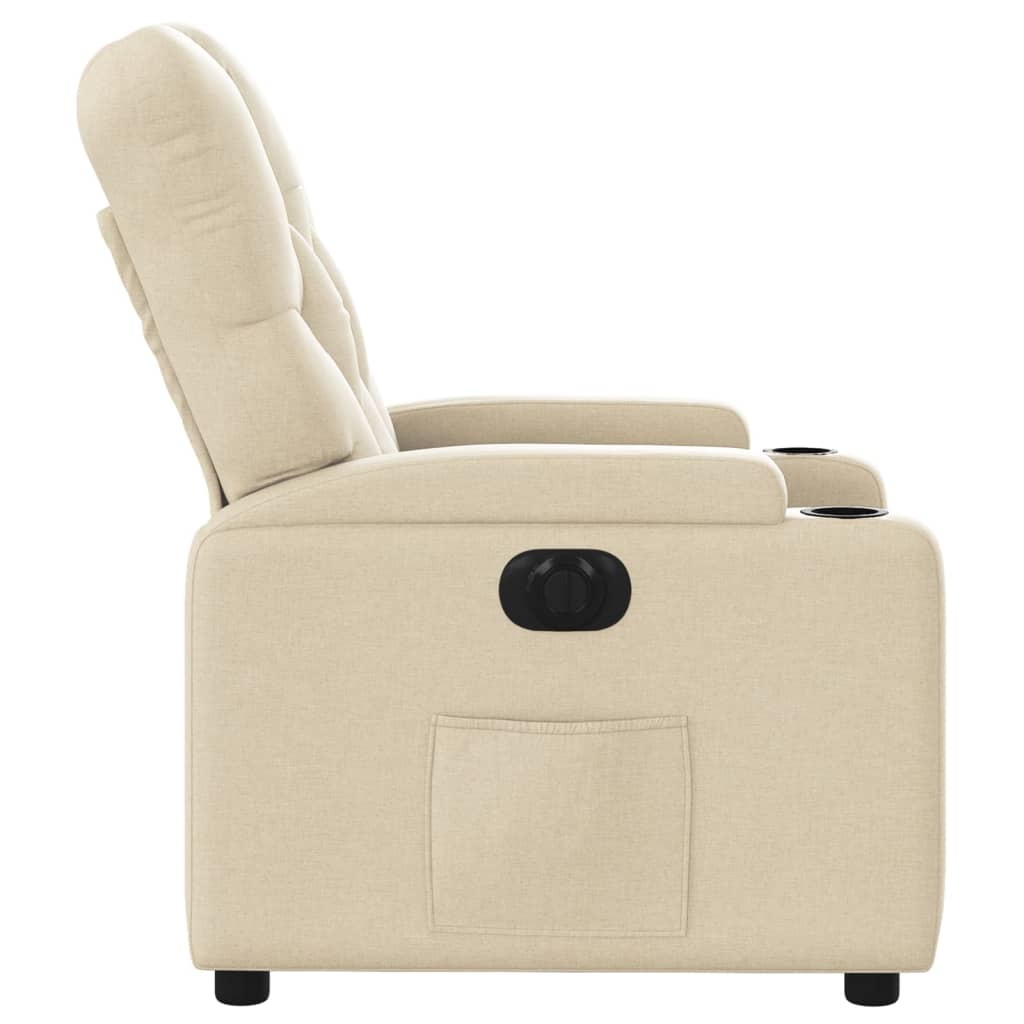 Fauteuil verstelbaar elektrisch stof crèmekleurig is nu te koop bij PeponiXL, paradijselijk wonen!