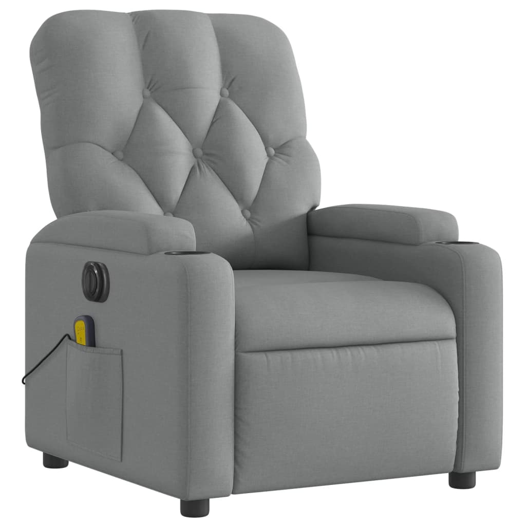 Massagestoel elektrisch verstelbaar stof lichtgrijs is nu te koop bij PeponiXL, paradijselijk wonen!