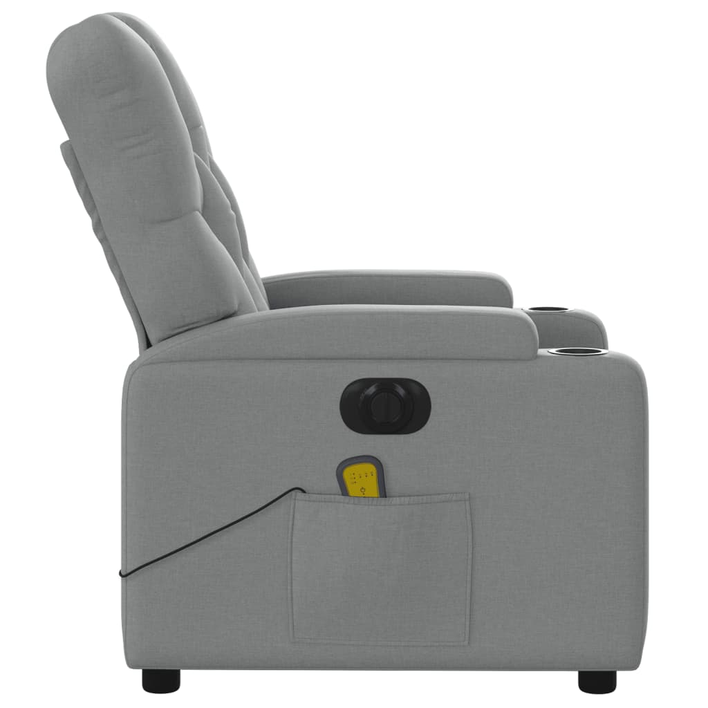 Massagestoel elektrisch verstelbaar stof lichtgrijs is nu te koop bij PeponiXL, paradijselijk wonen!