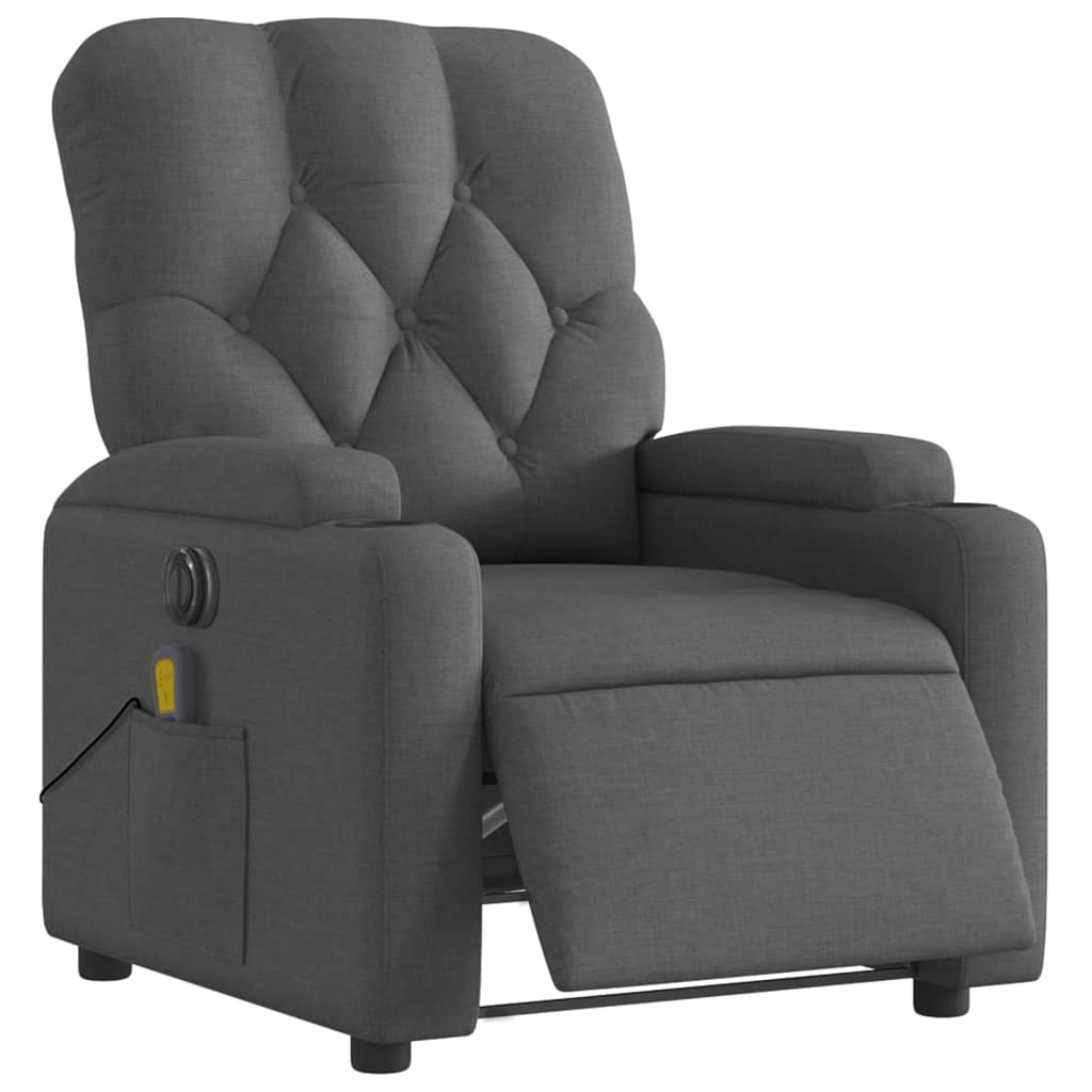 Massagestoel elektrisch verstelbaar stof donkergrijs is nu te koop bij PeponiXL, paradijselijk wonen!