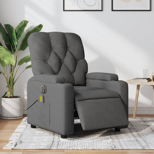 Massagestoel elektrisch verstelbaar stof donkergrijs is nu te koop bij PeponiXL, paradijselijk wonen!