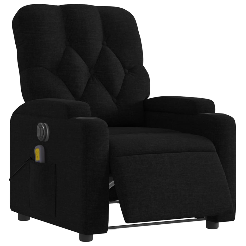Massagestoel elektrisch verstelbaar stof zwart is nu te koop bij PeponiXL, paradijselijk wonen!