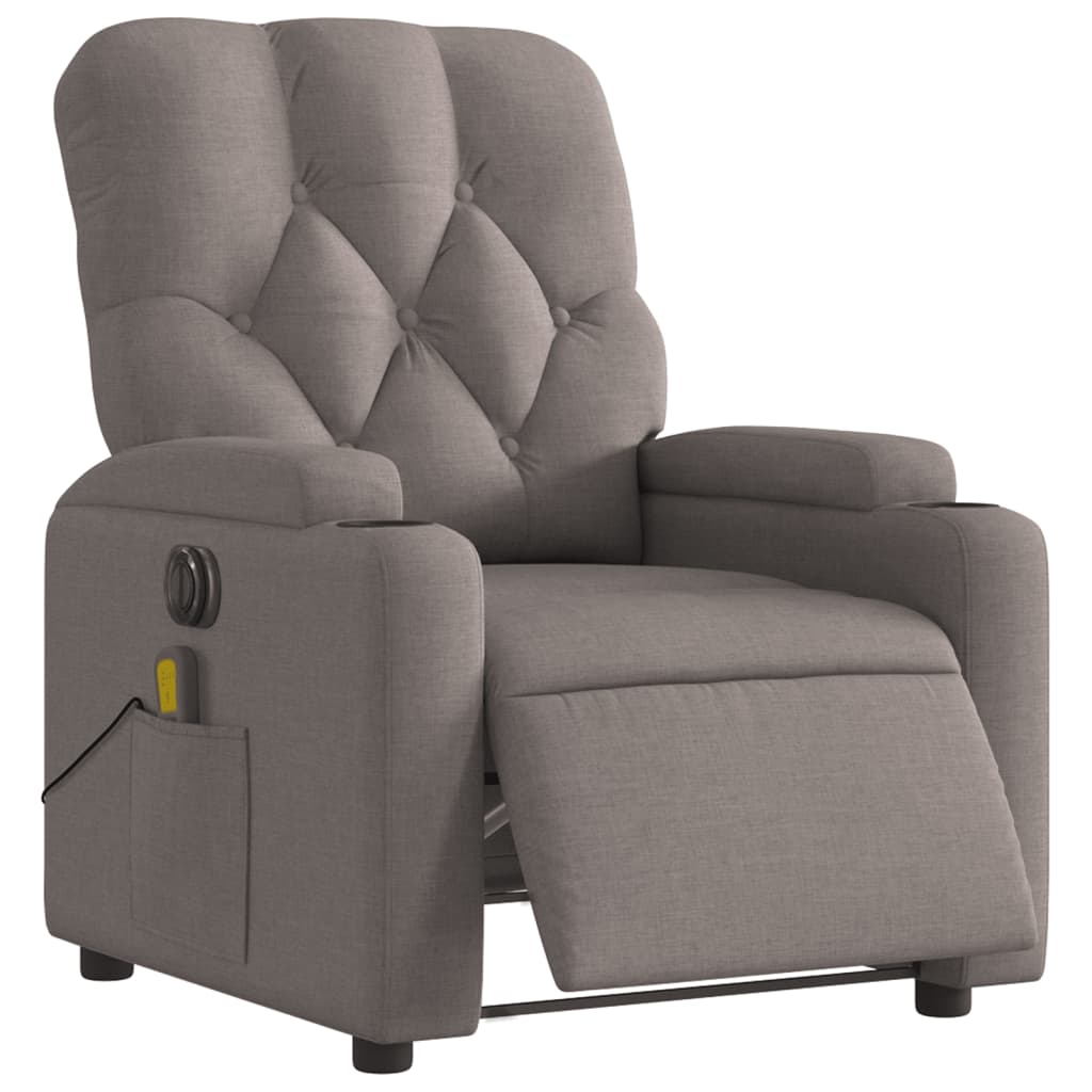 Massagestoel elektrisch verstelbaar stof taupe is nu te koop bij PeponiXL, paradijselijk wonen!