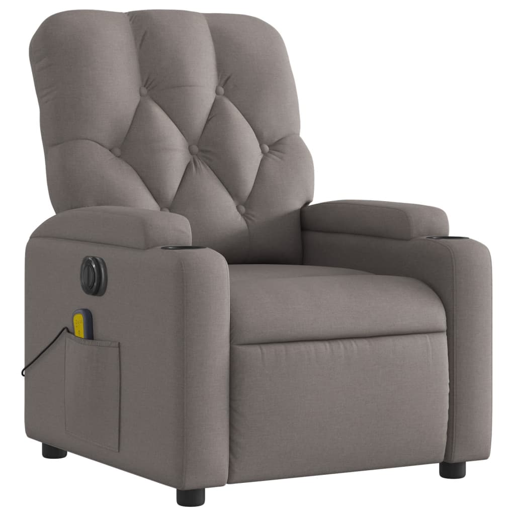 Massagestoel elektrisch verstelbaar stof taupe is nu te koop bij PeponiXL, paradijselijk wonen!