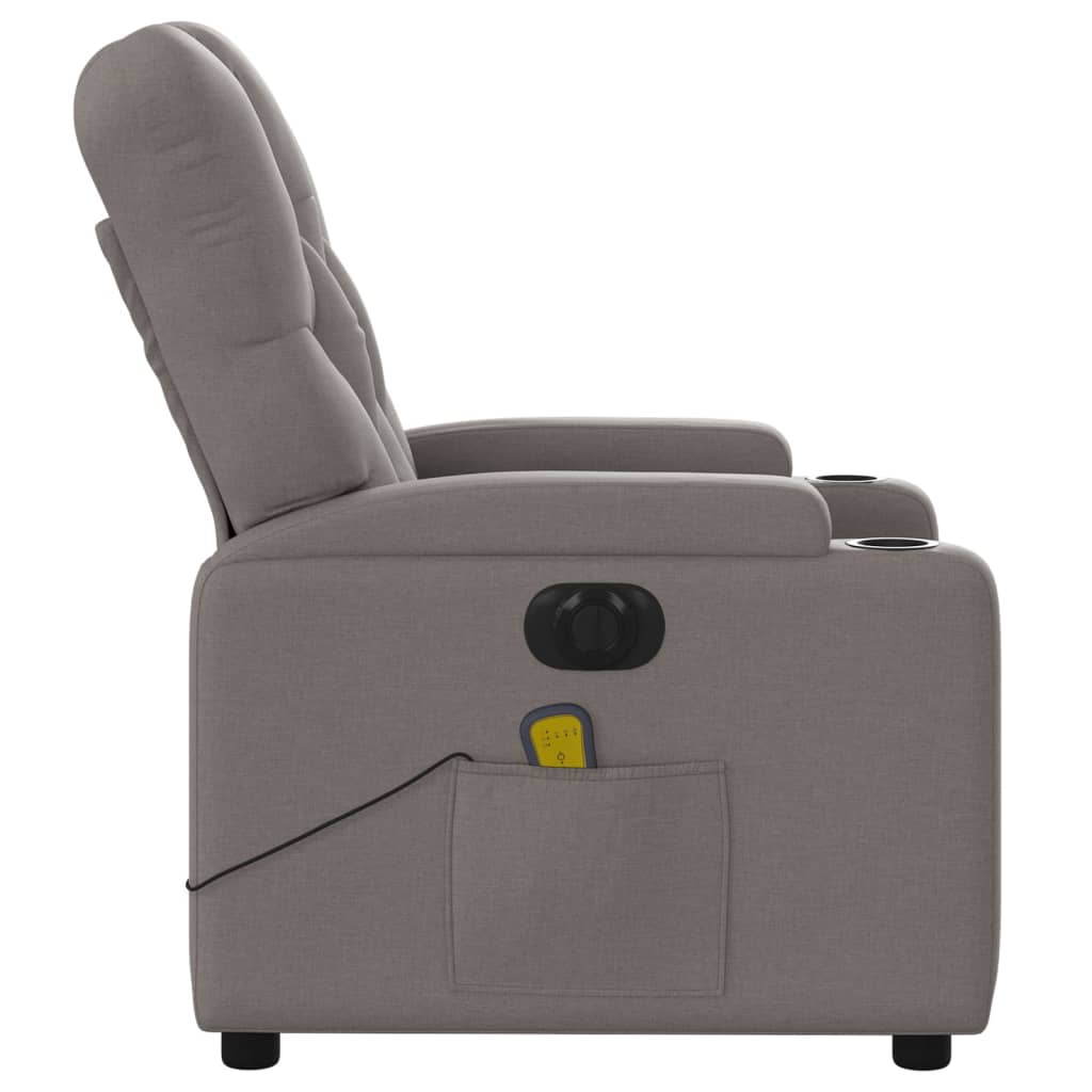 Massagestoel elektrisch verstelbaar stof taupe is nu te koop bij PeponiXL, paradijselijk wonen!