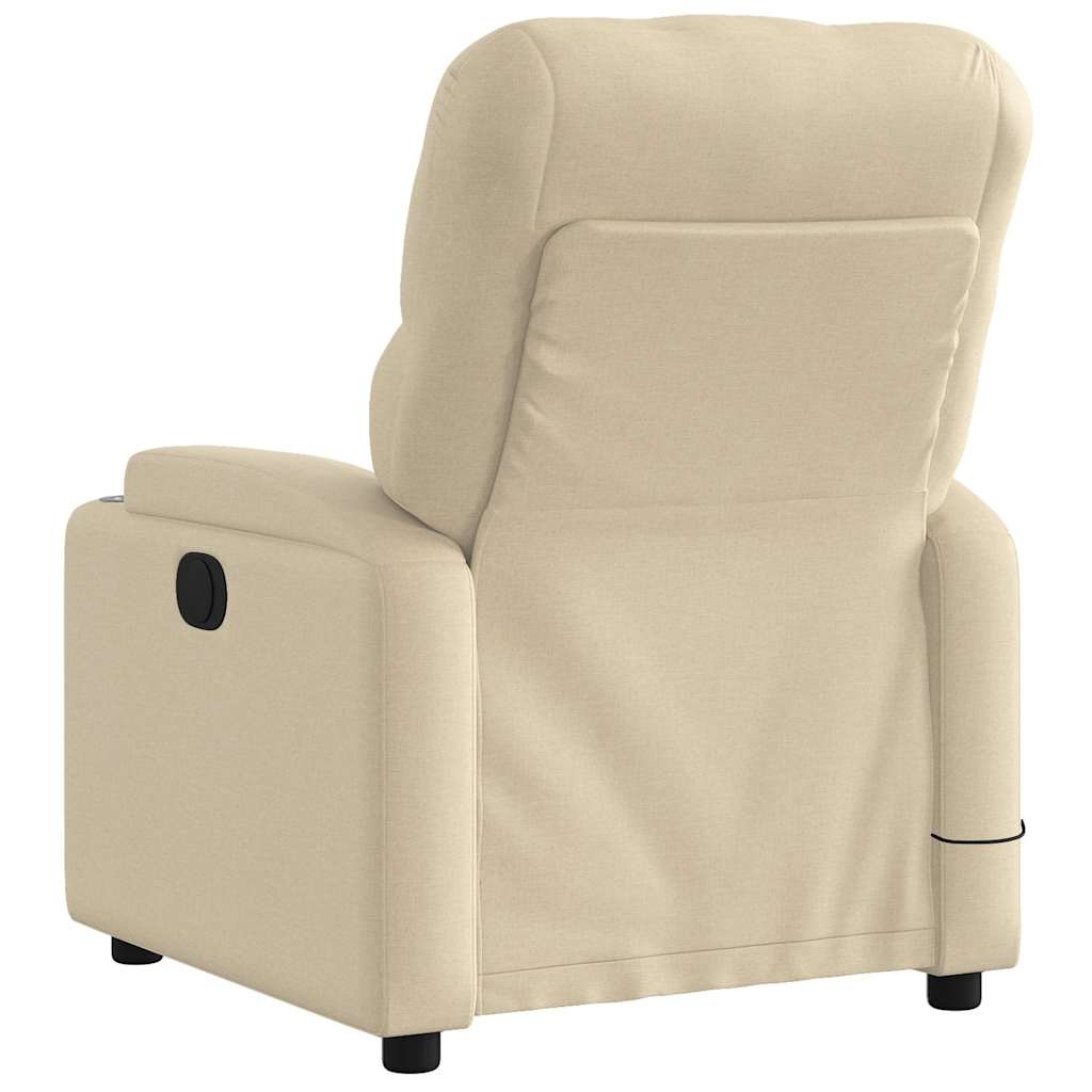 Massagestoel elektrisch verstelbaar stof crèmekleurig is nu te koop bij PeponiXL, paradijselijk wonen!