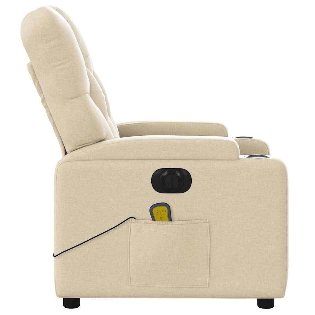 Massagestoel elektrisch verstelbaar stof crèmekleurig is nu te koop bij PeponiXL, paradijselijk wonen!