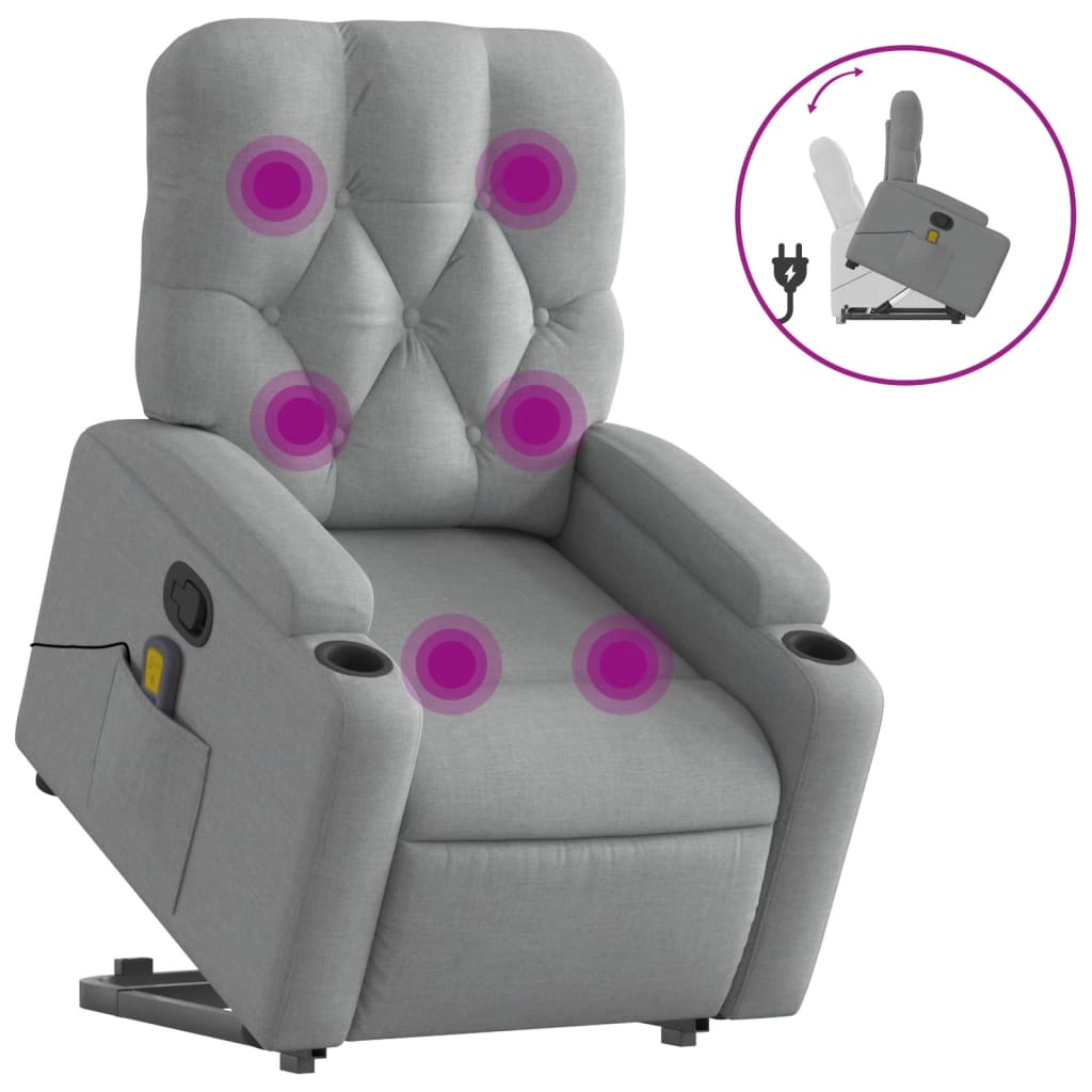 Sta-op-massagestoel verstelbaar stof lichtgrijs is nu te koop bij PeponiXL, paradijselijk wonen!